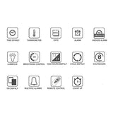 Reloj de pared LED digital Jumbo de control remotoegresiva, termómetro grande, reloj de silencio (rojo, carcasa)