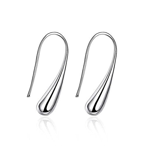 Pendientes colgantes de hilo de plata  blanco / 1 par