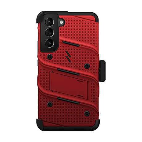 ZIZO Bolt Bundle - Funda para Galaxy S22 Plus con protector de pantalla y cordón de soporte, color rojo