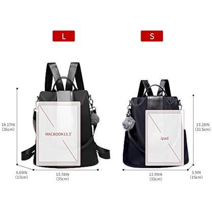 Mochila impermeable de nailon antirrobo para mujer