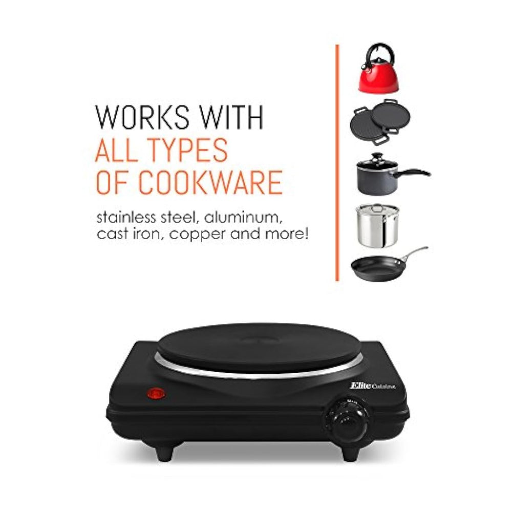 Plato eléctrico individual plano de hierro fundido