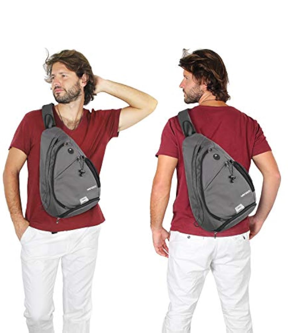 Morral cruzado, color Gris oscuro, WATERFLY