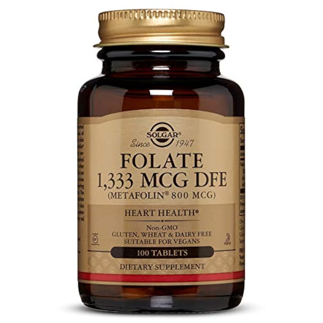 Folate 1,333 MCG DFE (Metafolin® 800 mcg) Tabletas - 100 unidades