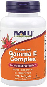 Now Suplementos, Advanced Gamma E Complex, Mixed Tocopherols & Tocotrienols, Antioxidant Protection*, 120 Softgels