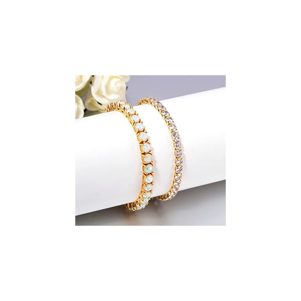 Pulseras y tobilleras ajustable con piedras de ópalo