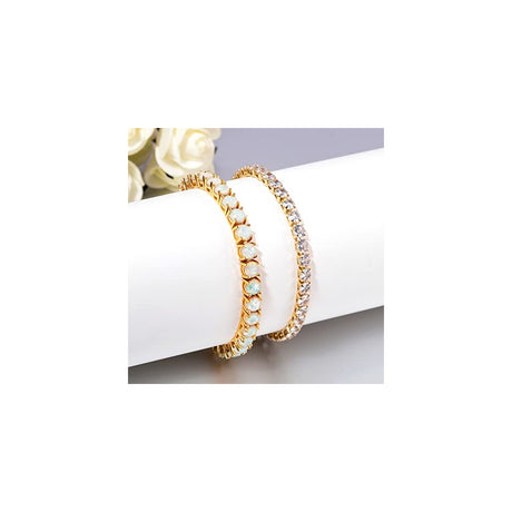 Pulseras y tobilleras ajustable con piedras de ópalo