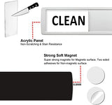 Imán para lavavajillas con imán de limpieza sucia, sin arañazos, imán suave súper fuerte con adhesivos de doble cara, fácil de leer y deslizar para cocina, lavavajillas, nevera, lavandería, lavadora (plateado y blanco)