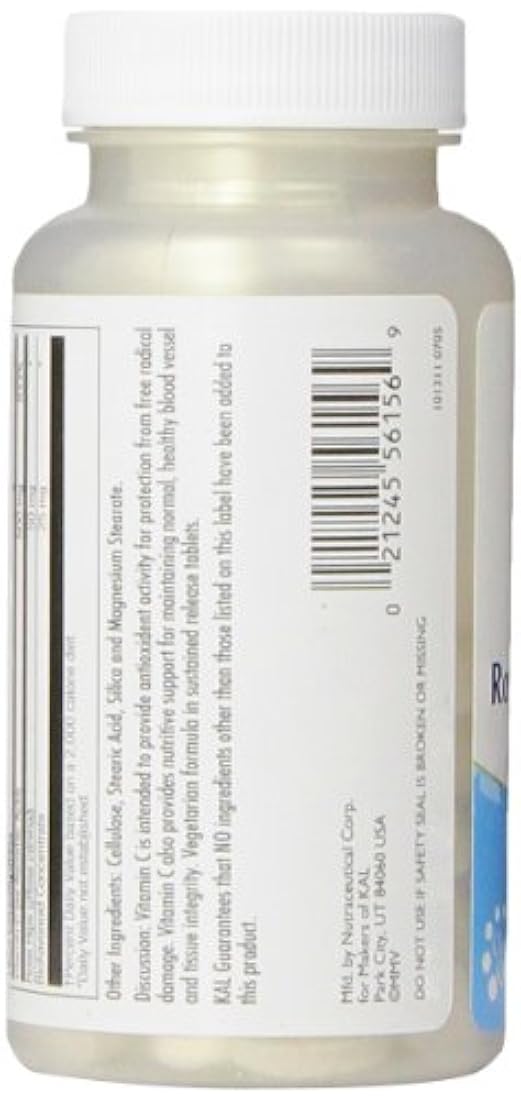 Kal C-500 con RH y Bioflavonoides liberación sostenida tabletas, 500 mg, 100 unidades
