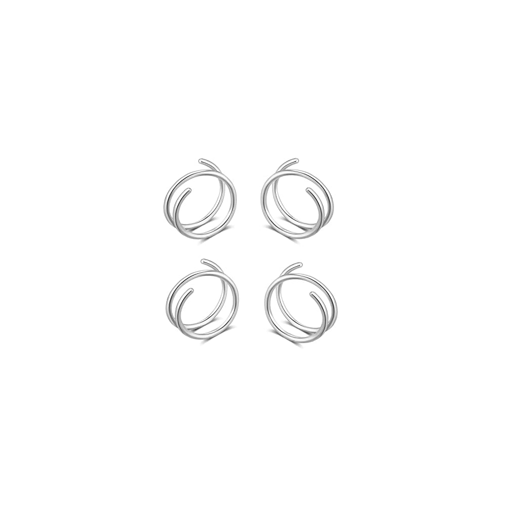 Aretes de aro dobles para mujeres 2 pares