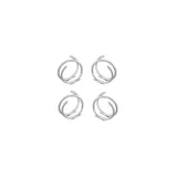 Aretes de aro dobles para mujeres 2 pares
