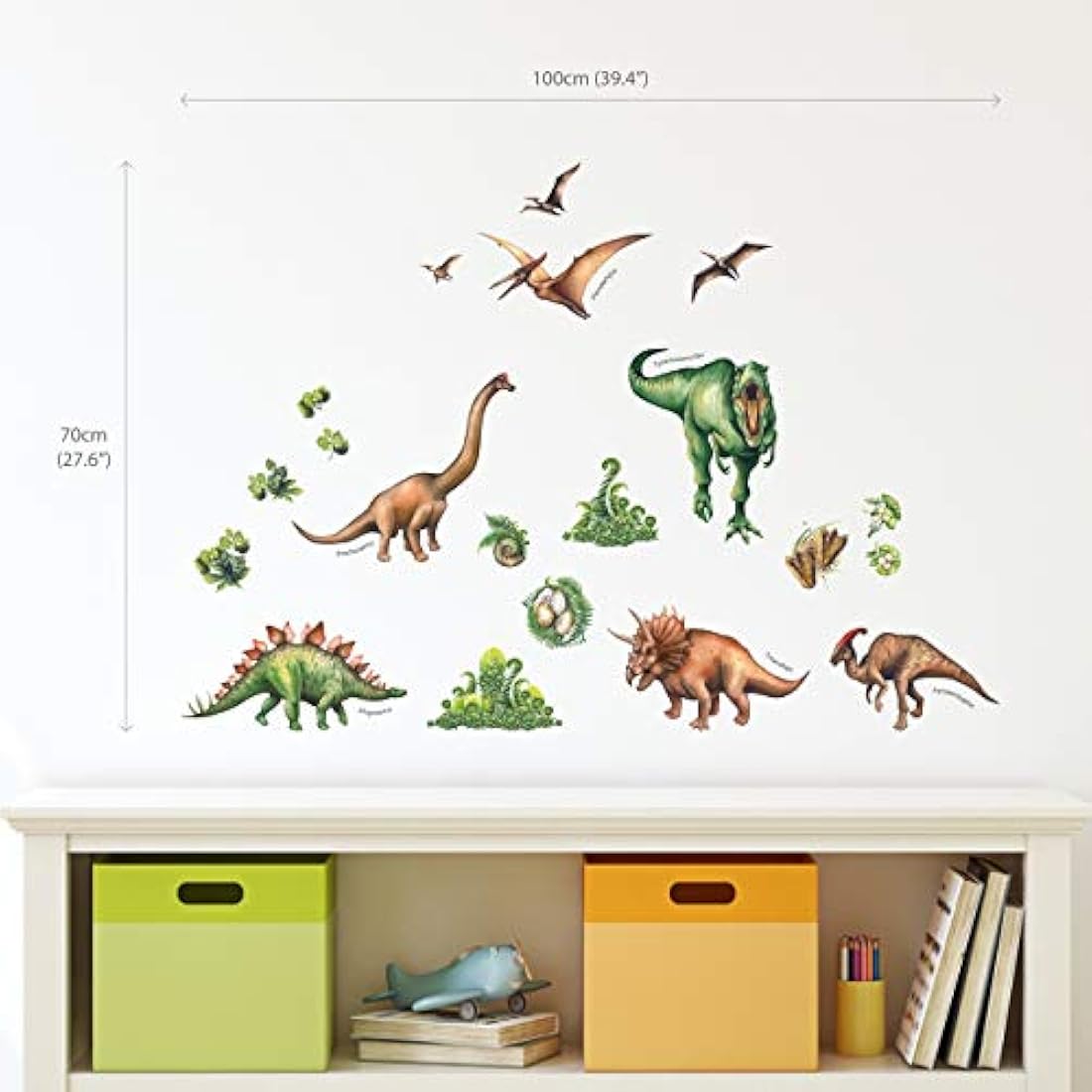 vinilo de pared con diseño de dinosaurio