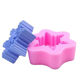 Moldes de silicona para jabón de copo de nieve 3D para hacer jabón, fondant, decoración de tartas, moldes de silicona hechos a mano