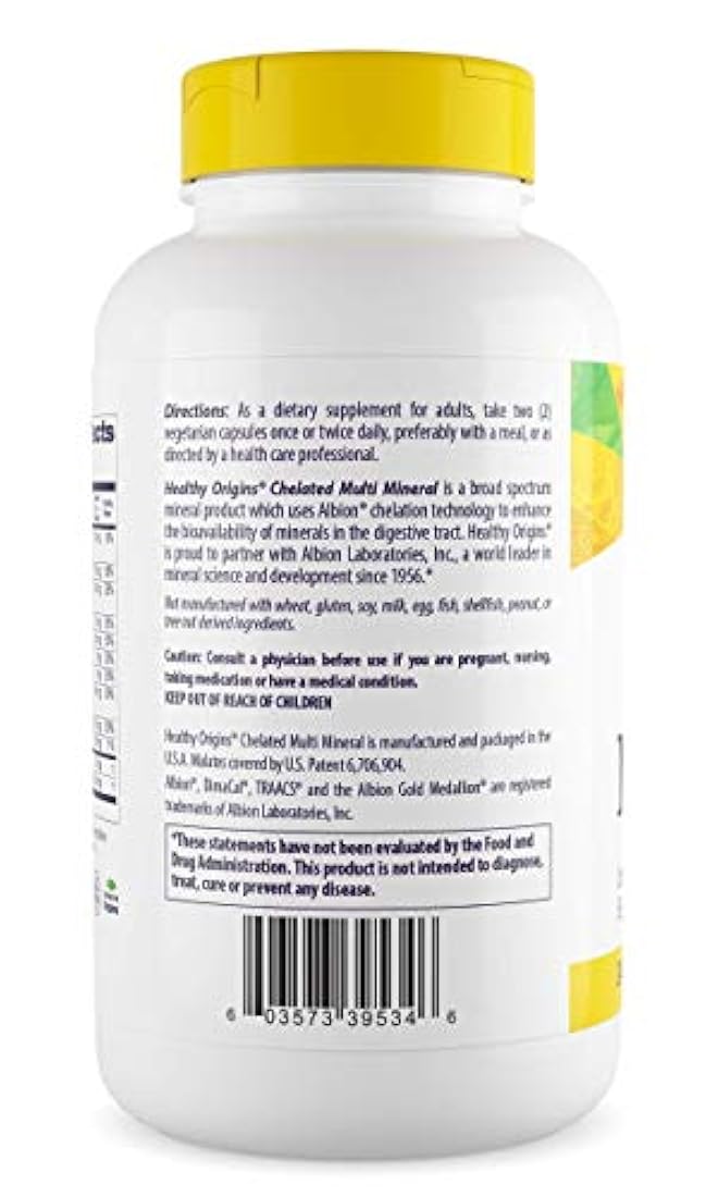 Healthy Origins Chelated Multi Mineral (con minerales de Albión), 240 tapas para vegetales