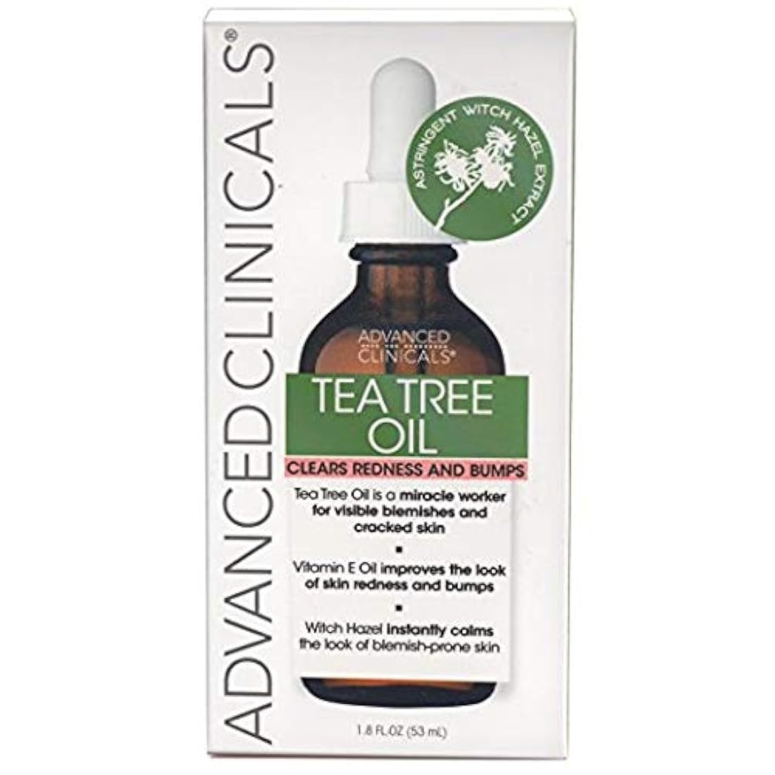 Aceite de árbol de té para enrojecimiento y golpes.