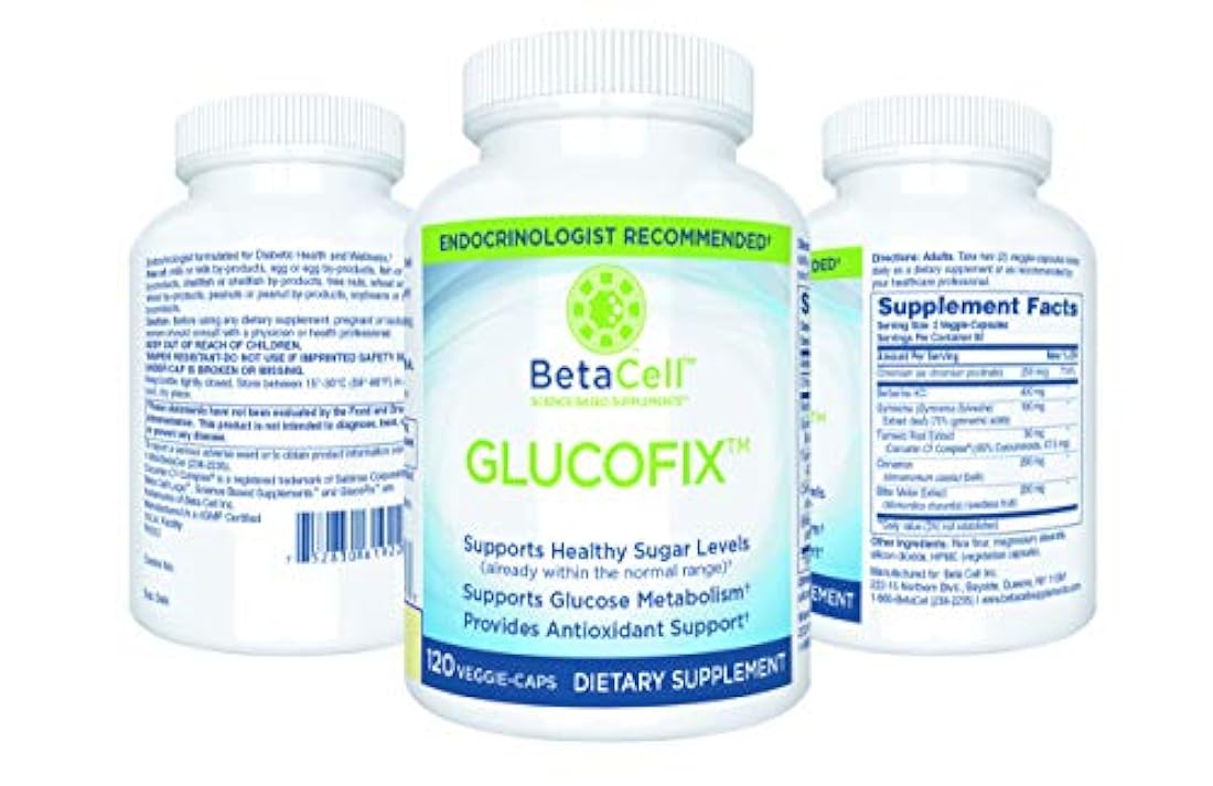 GLUCOFIX: Suplemento apoyo azúcar en sangre - 120 cápsulas