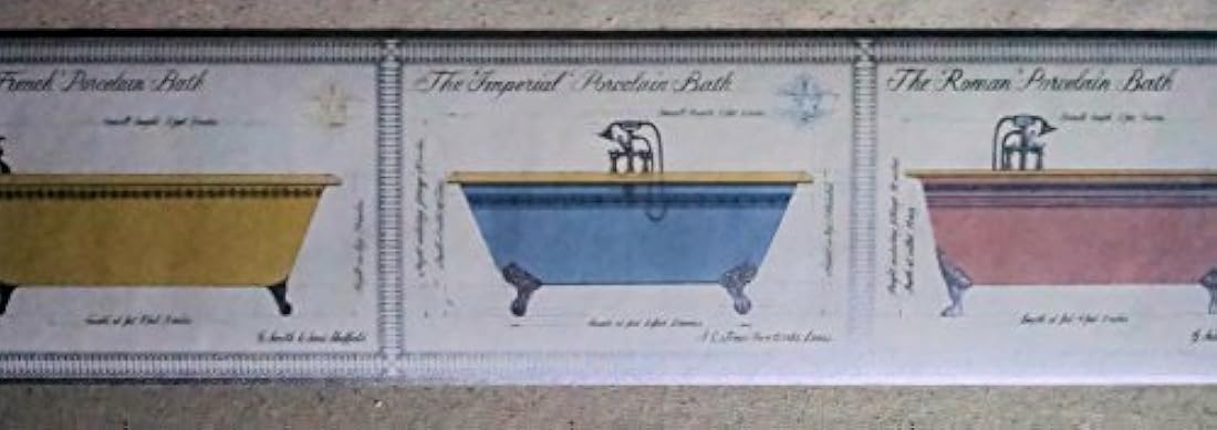 Papel pintado para bañera de porcelana