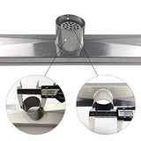 Desagüe ducha lineal rectangular de 24 pulgadas con rejilla