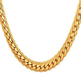 U7 collar cadena con forma de serpiente, 18-32 pulgadas