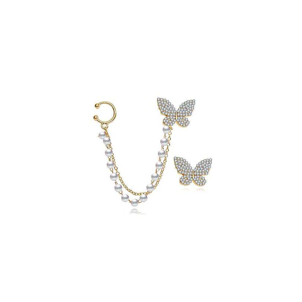 Aretes de hoja sin perforaciones para mujer