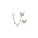 Aretes de hoja sin perforaciones para mujer