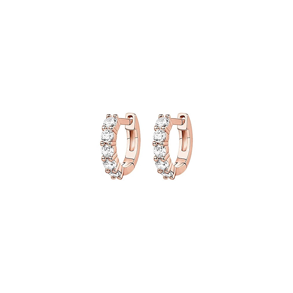 Aretes tipo argolla de plata esterlina  para mujer