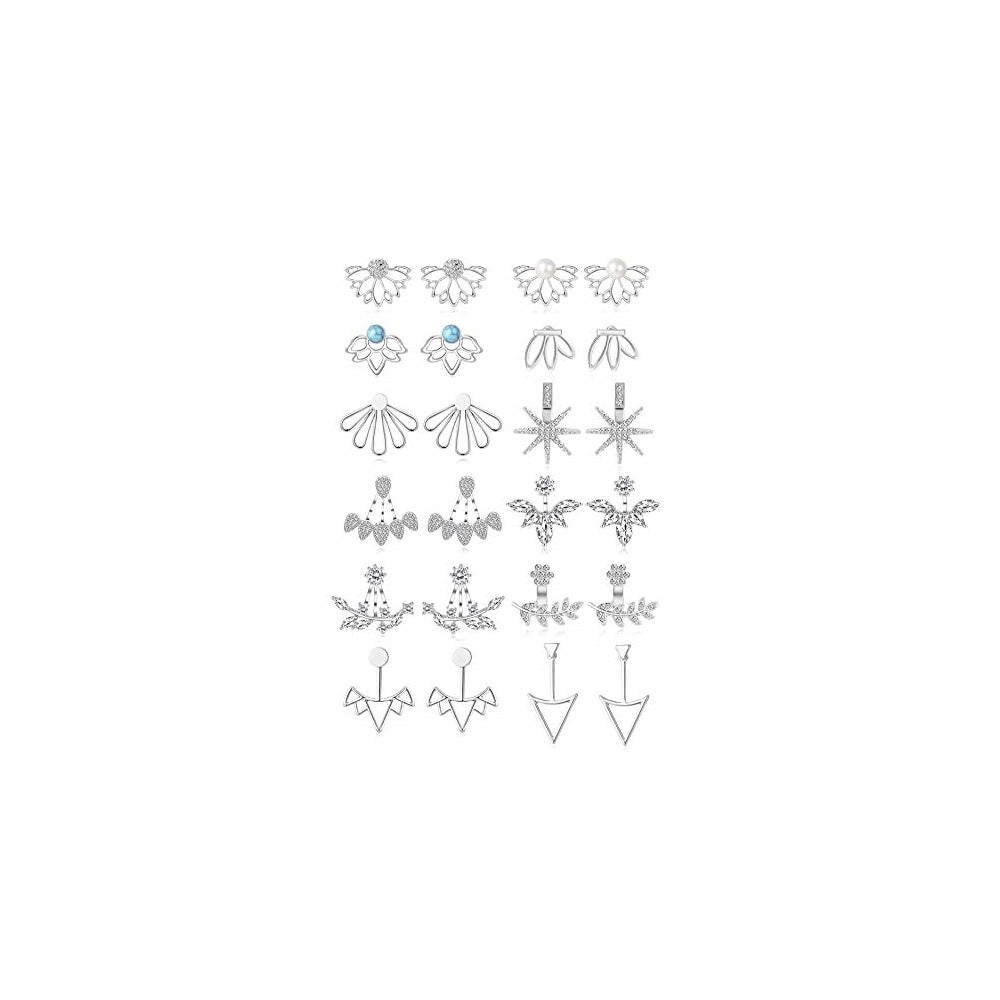 Aretes de flor de loto de circonita cúbica