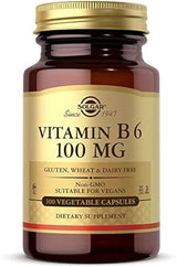 Solgar Vitamina B6 Vegetable Capsules, 100 mg, 100 Count