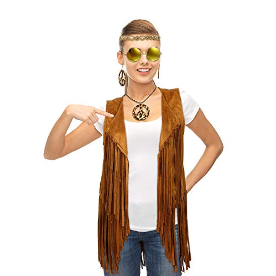 Disfraces 6 piezas 60s 70s hippie traje