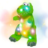 Peluche de dinosaurio color verde con luces LED. Hopearl