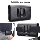 Takfox Funda de piel para Samsung Galaxy Note 20 Ultra S22 Ultra S21+ S20 S10 A12 A13 A02S A03S A32 A42 A52, iPhone 13 Pro Max 12 11 SE XR 8 7+ con clip de cinturón de piel, funda para tarjetas, color negro