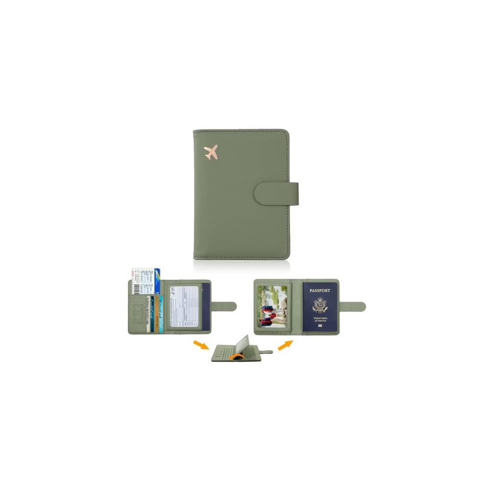 Porta Documentos y Tarjetas Soporte para pasaporte verde