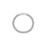 Pulseras y tobilleras bizantina italiana de plata fina