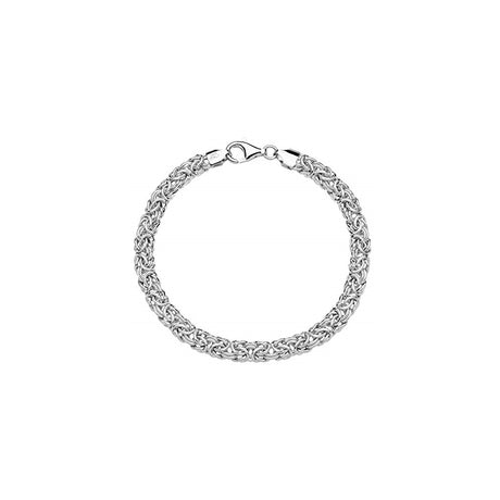 Pulseras y tobilleras bizantina italiana de plata fina