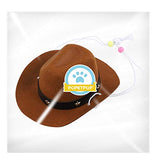 POPETPOP Sombrero de vaquero para perro, divertido sombrero de fiesta para mascotas, perros, gatos, accesorios de disfraz de vaquero para fiestas navideñas (café)