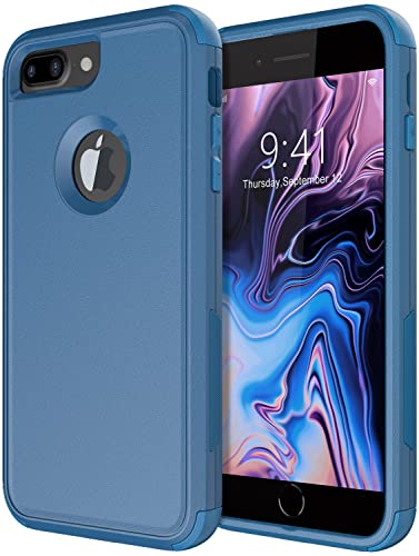 Diverbox Funda para iPhone 8 Plus, iPhone 7 Plus [a prueba de golpes] [a prueba de gotas] [a prueba de polvo], funda de protección resistente para Apple iPhone 8 Plus y 7 Plus (azul)