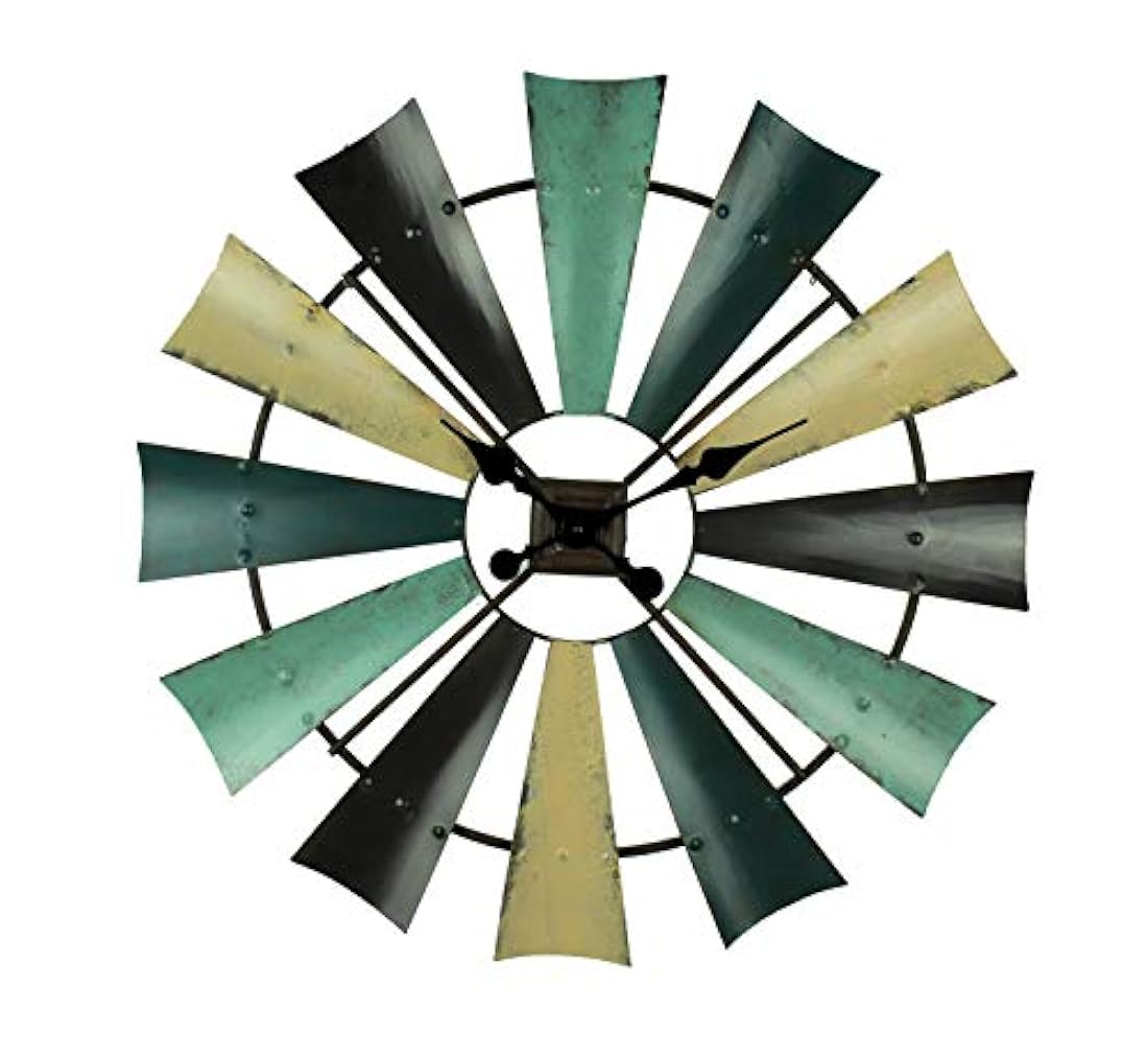 Reloj de pared de metal, diseño rústico
