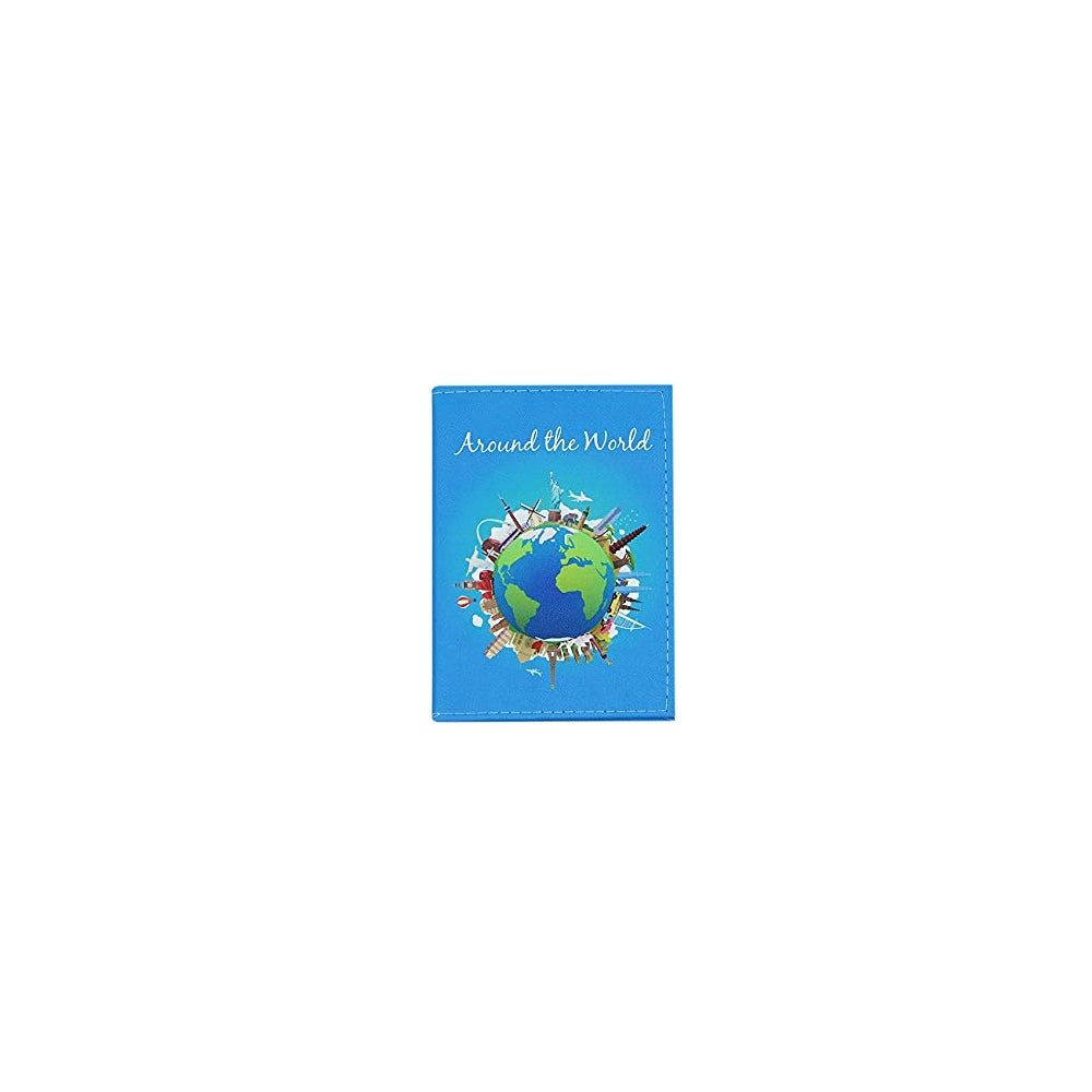 Porta Documentos y Tarjetas diseño de mapas del mundo azul