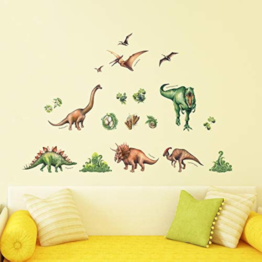 vinilo de pared con diseño de dinosaurio