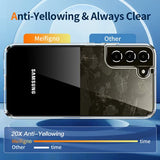 Meifigno Funda transparente para Samsung Galaxy S22+ Plus (6.6 pulgadas), [20X Anti-Amarillo] [Protección de grado militar y supertransparente] Tapa dura con funda de parachoques suave para Galaxy S22 Plus, Serie Natural