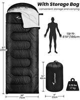 Saco de dormir para adultos: Sportneer 3 estaciones para clima cálido, impermeable, ligero, para niños, mochileros, bolsas de dormir para adultos, niños, niñas, camping, senderismo, viajes al aire libre
