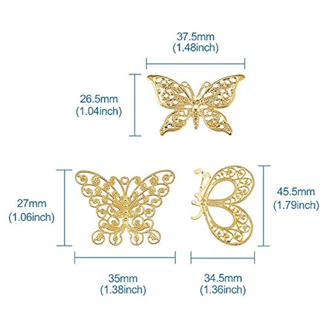 Dijes y Medallas 90 unids/caja mariposa