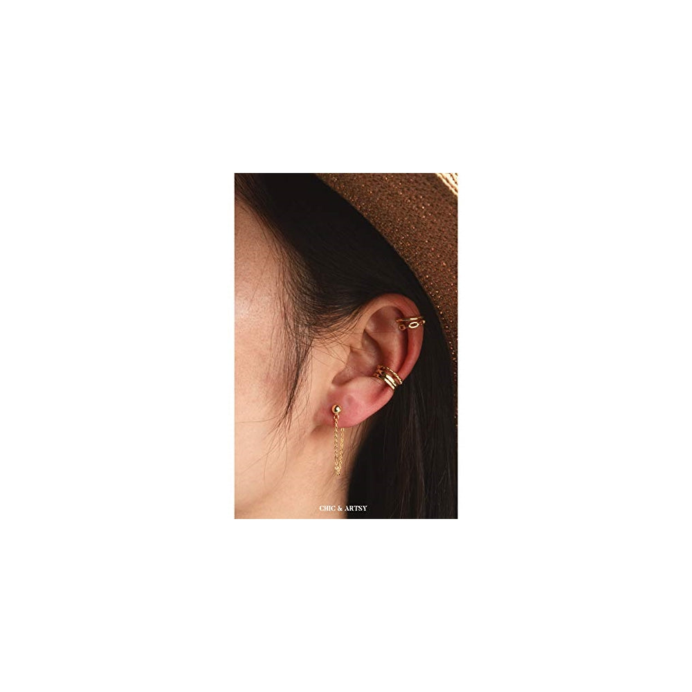 Aretes brazalete de plata para mujeres
