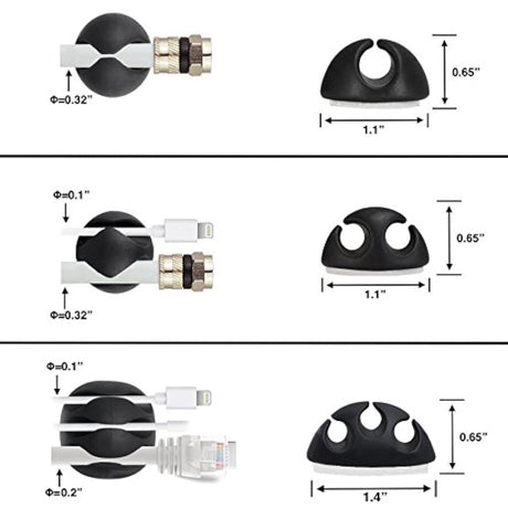 24 soportes autoadhesivos para cables de oficina