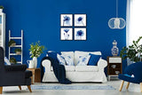 Pyradecor Negro Enmarcado Azul Flor parpadeante Pinturas