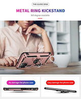 PUSHIMEI Funda para Samsung Galaxy A03S con protector de pantalla HD [grado militar de 16 pies, probado en caídas] Funda protectora con soporte de anillo magnético para Samsung Galaxy A03S, oro rosa