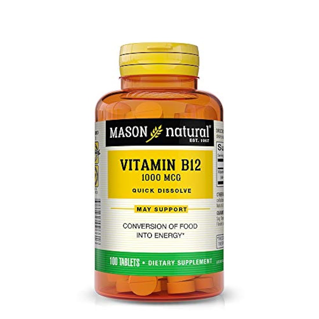 Mason Natural Vitamina B-12 1000mcg tabletas sublinguales - 100 Ea, 3