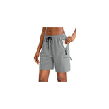 Shorts cortos de senderismo para mujer talla 3XL Gris claro