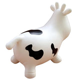 Vaca saltarina blanca con bomba de mano inflable, animal