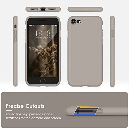 DTTOCASE - Funda para iPhone SE 2022/2020, iPhone 8, iPhone 7, funda de silicona líquida para iPhone SE 8 7 de 4.7 pulgadas, funda protectora suave y sedosa colorida para niñas y mujeres, piedra