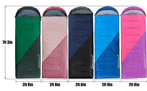 Clostnature Saco de dormir para adultos y niños, ligero saco de dormir para niñas, niños, jóvenes, ultraligero saco de dormir para clima frío, saco de compresión incluido (cremallera derecha)